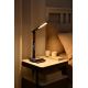 LED Aptumšojama galda lampa ar bezvadu uzlādi QI and USB KINGFISHER LED/8,5W/230V brūna