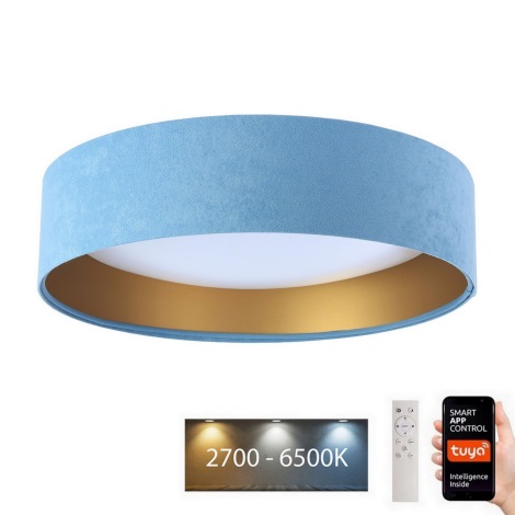 LED Aptumšojama griestu lampa SMART GALAXY LED/24W/230V d. 45 cm 2700-6500K Wi-Fi Tuya zila/zelta + tālvadības pults