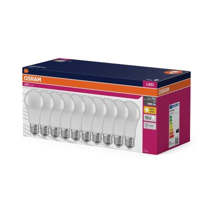 10x LED spuldžu komplekts CLASSIC A75 E27/10W/230V 2700K - Osram