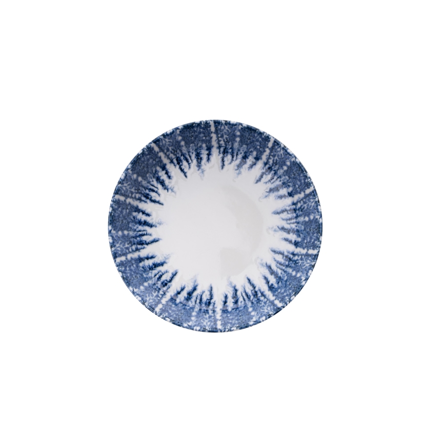 12 daļu galda servīze, balta/zila, porcelāns