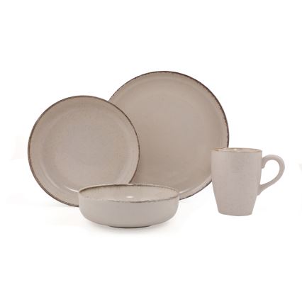 16 daļu ēdienu servīze, bēšs/porcelāns