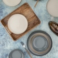 16 daļu porcelāna trauku komplekts, pelēks/bēžs