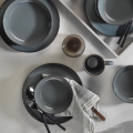 16 daļu trauku komplekts, pelēks, porcelāns