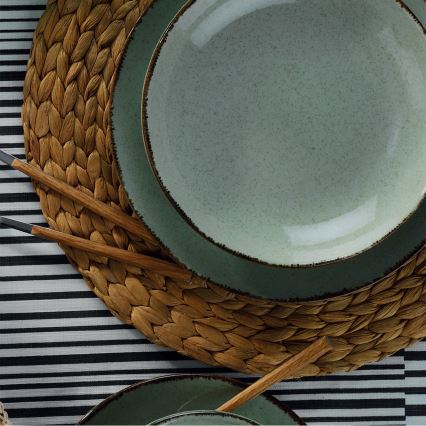 18 daļu ēdamistabas servīze zaļa/porcelāns