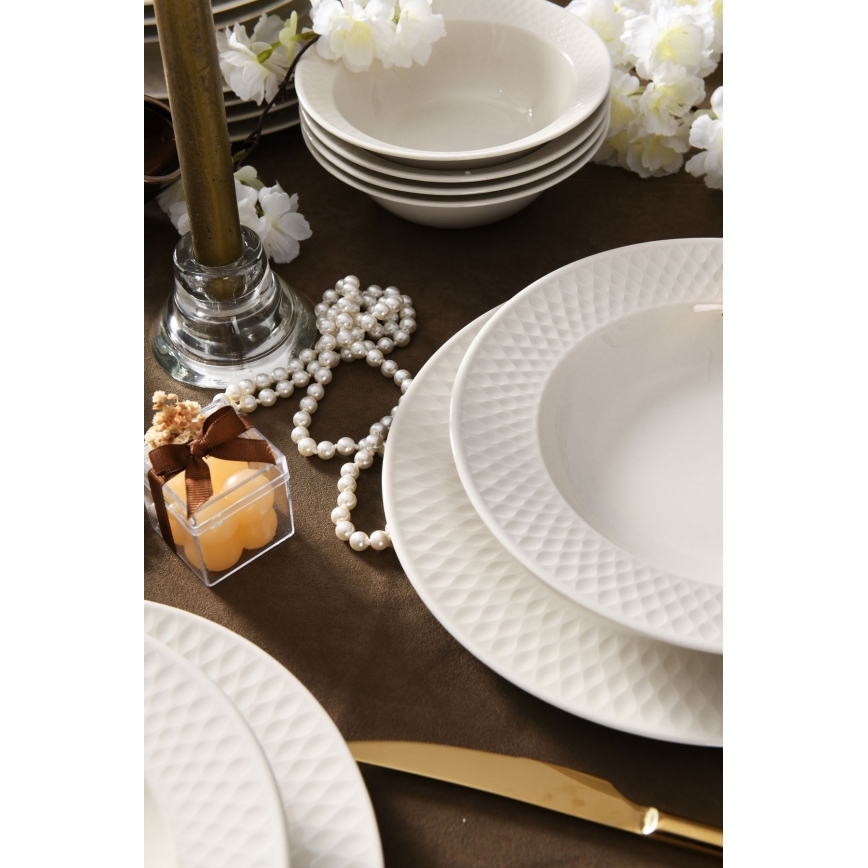 18 daļu ēdienu servīze, balta/porcelāns