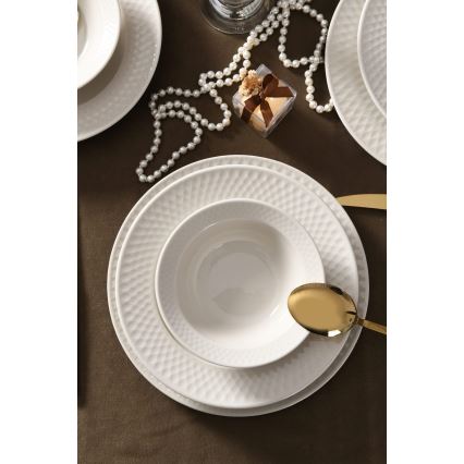18 daļu ēdienu servīze, balta/porcelāns