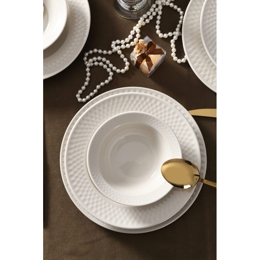 18 daļu ēdienu servīze, balta/porcelāns