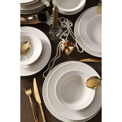 18 daļu ēdienu servīze, balta/porcelāns