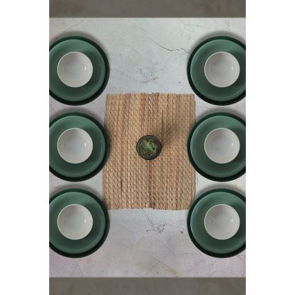 18 daļu ēdienu servīze, zaļa/balta, keramika