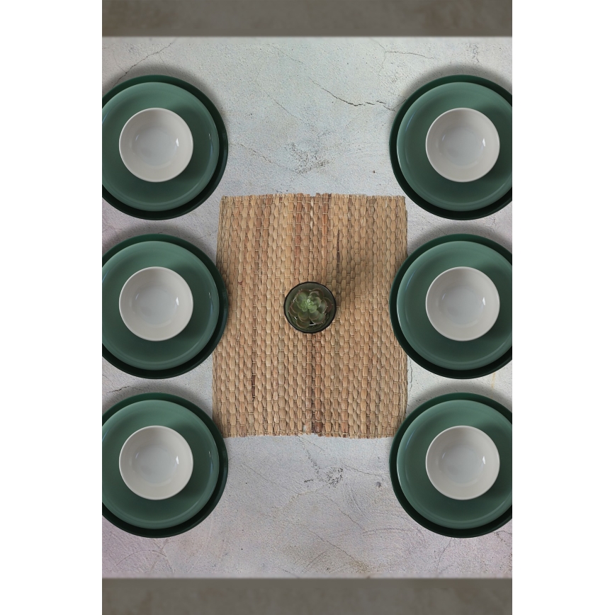 18 daļu ēdienu servīze, zaļa/balta, keramika