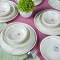 18 daļu galda komplekts, zaļš/porcelāns