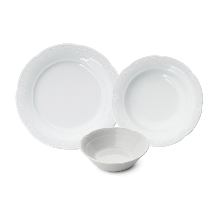18 daļu galda servīze balta/porcelāns