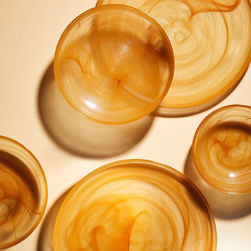 18 daļu galda trauku komplekts, oranžs/stikls