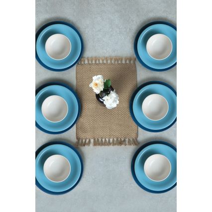 18 daļu keramikas servīze, zila/balta