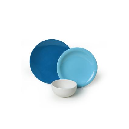 18 daļu keramikas servīze, zila/balta