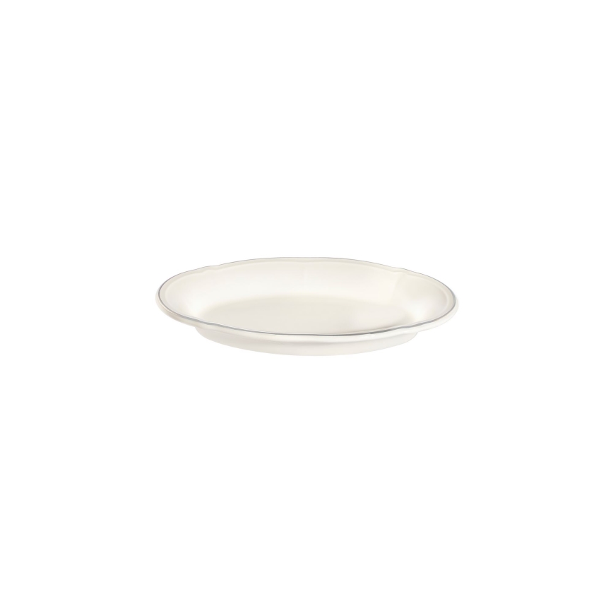18 daļu krēmkrāsas porcelāna servīze ar sudraba akcentiem