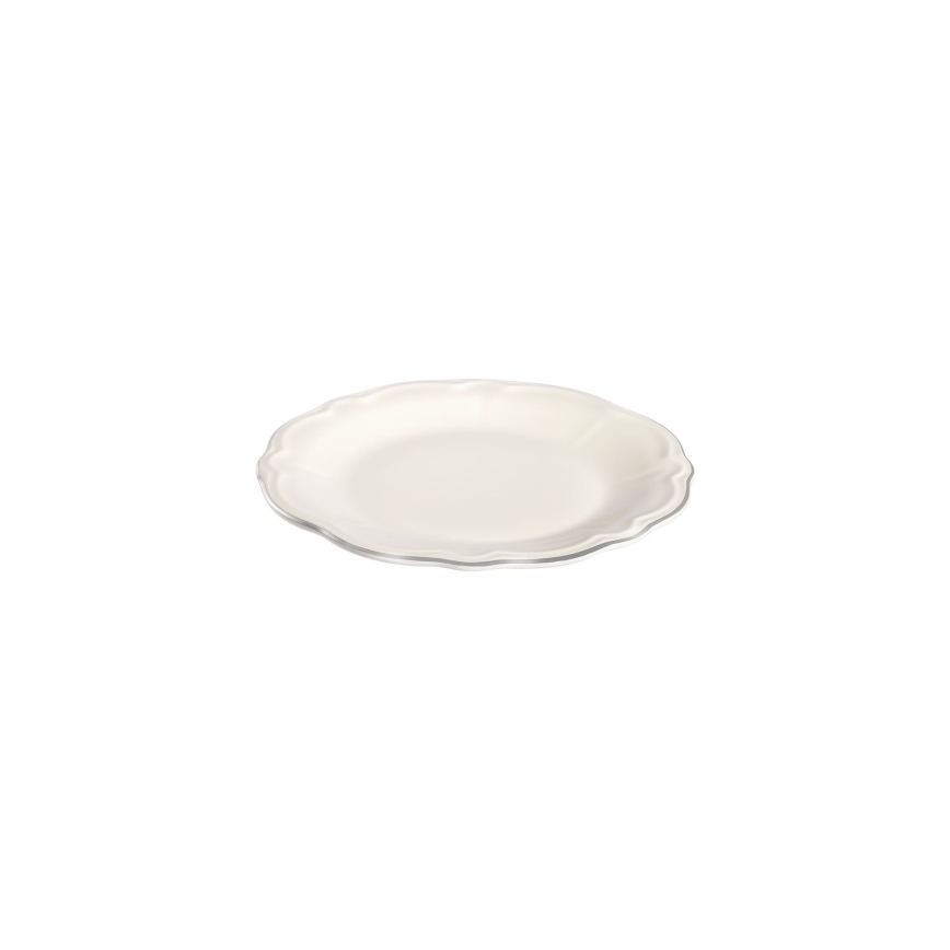 18 daļu krēmkrāsas porcelāna servīze ar sudraba akcentiem