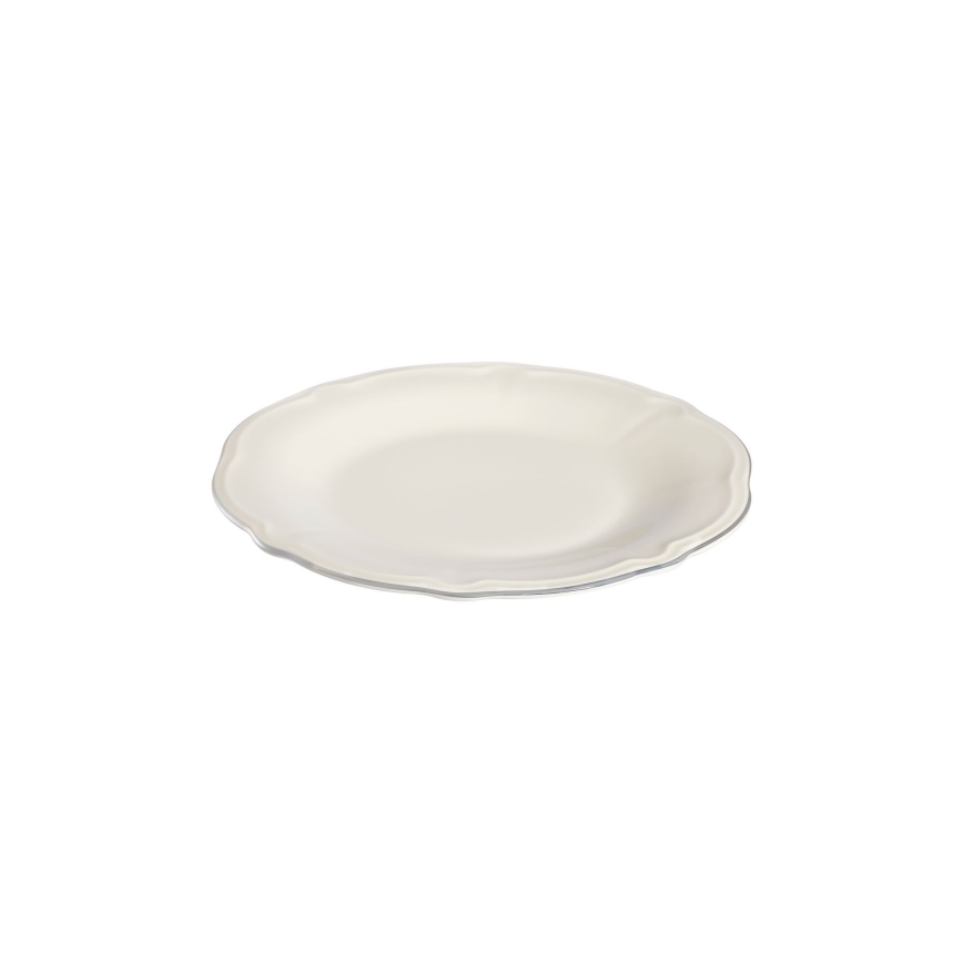 18 daļu krēmkrāsas porcelāna servīze ar sudraba akcentiem