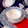 18 daļu porcelāna galda trauku komplekts, balts/zils