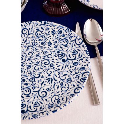 18 daļu porcelāna galda trauku komplekts, balts/zils