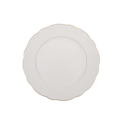 18 daļu porcelāna servīze, balta ar zelta akcentiem