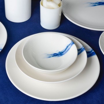 18 daļu porcelāna servīze, balta/zila