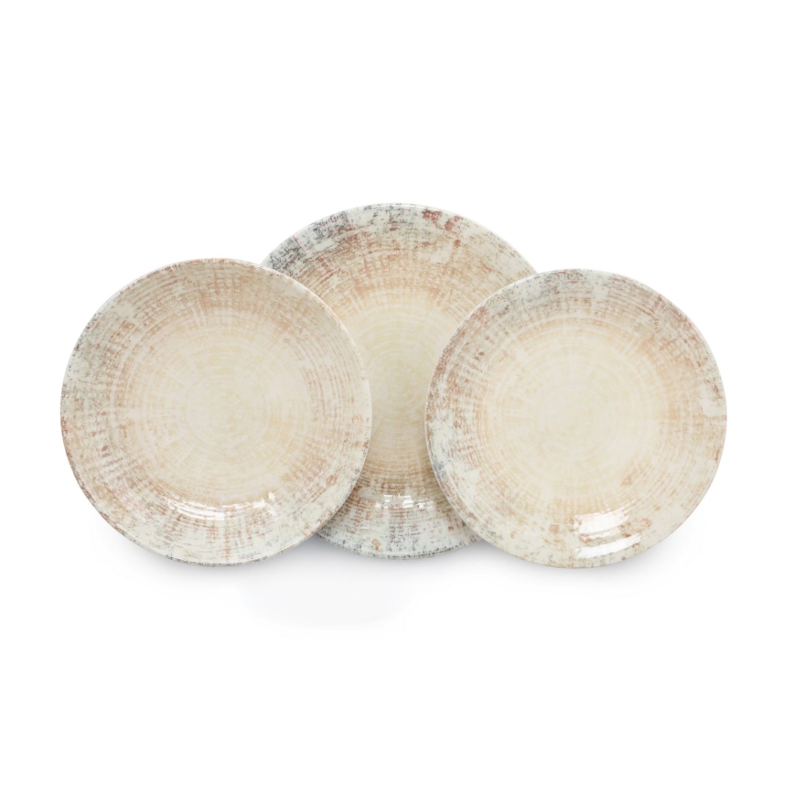18 gab. ēdamistabas servīze, krēmkrāsaina/brūna, porcelāns