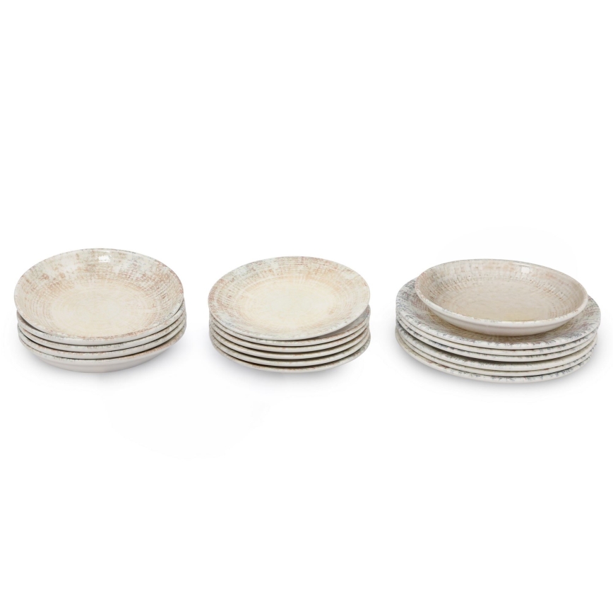 18 gab. ēdamistabas servīze, krēmkrāsaina/brūna, porcelāns