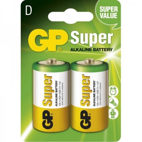 2 gab Sārmu baterija LR20 GP SUPER 1,5V