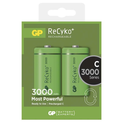 2 gab Uzlādējama baterija C GP RECYKO+ NiMH/1,2V/3000 mAh