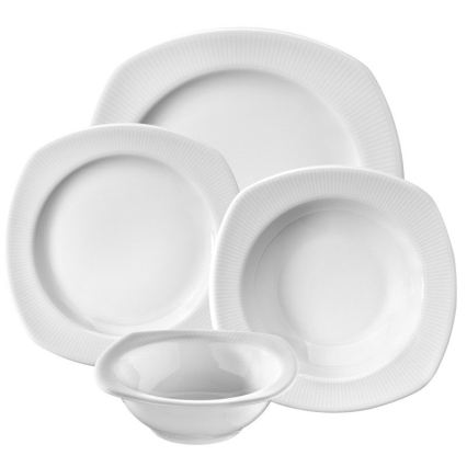 24 daļu baltā porcelāna galda servīze