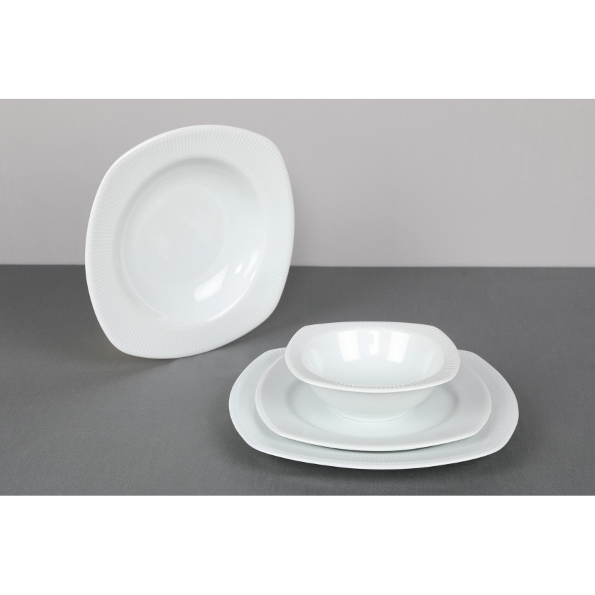 24 daļu baltā porcelāna galda servīze