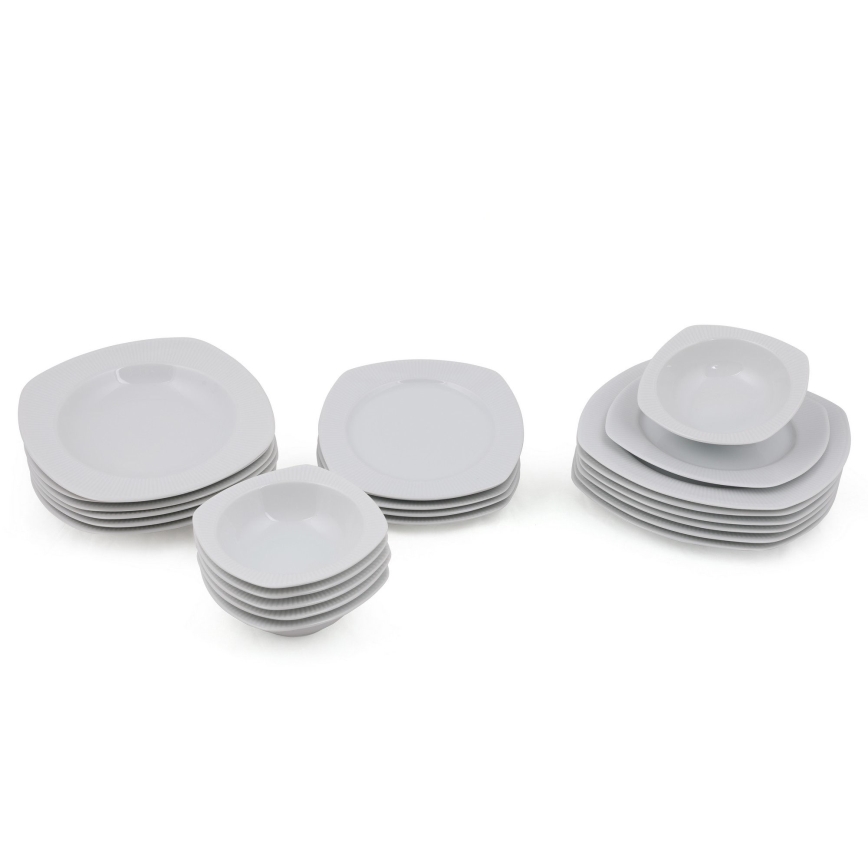 24 daļu baltā porcelāna galda servīze
