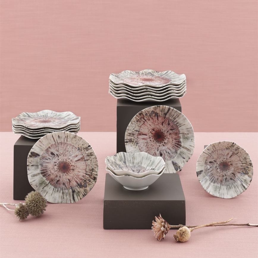 24 daļu daudzkrāsaina porcelāna servīze