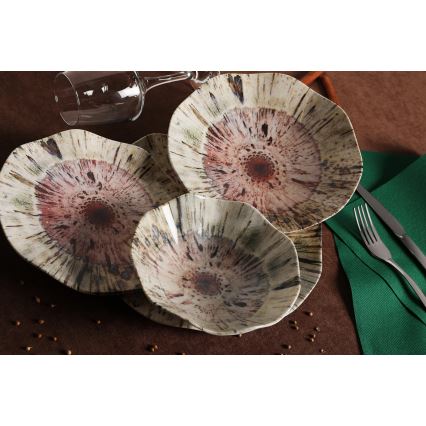24 daļu daudzkrāsaina porcelāna servīze