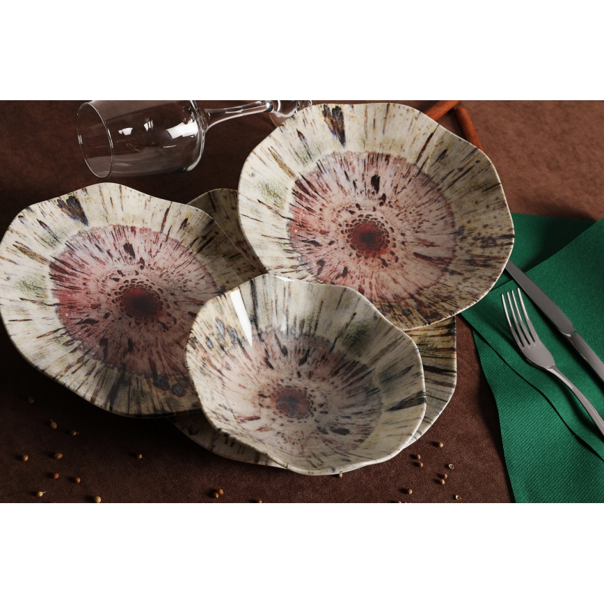 24 daļu daudzkrāsaina porcelāna servīze