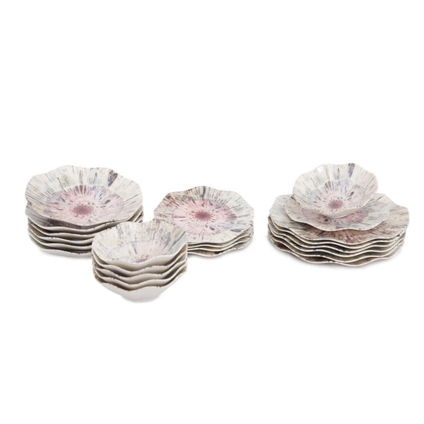 24 daļu daudzkrāsaina porcelāna servīze