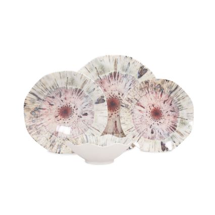 24 daļu daudzkrāsaina porcelāna servīze