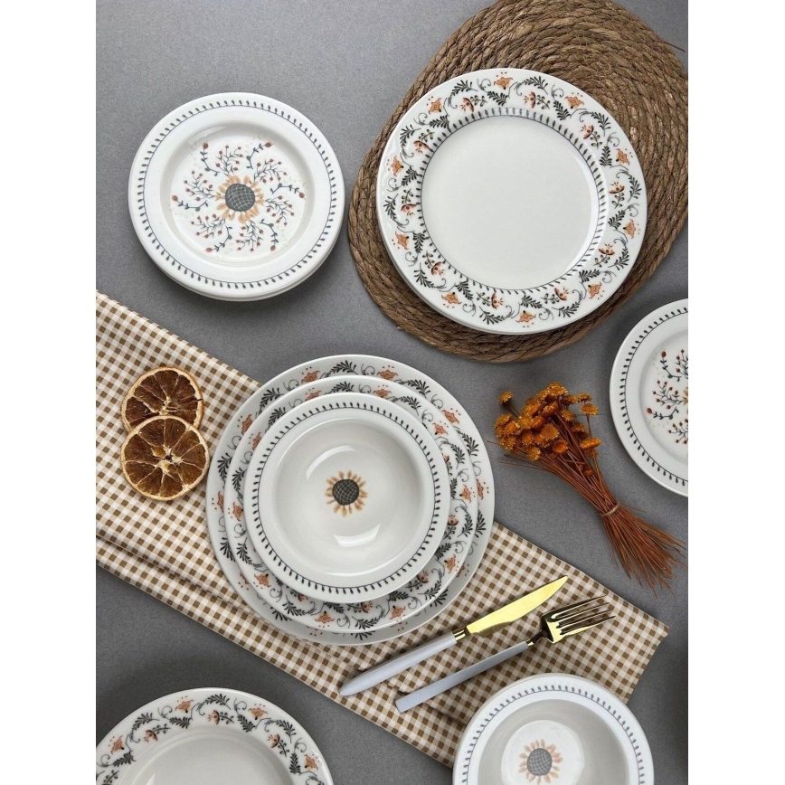 24 daļu daudzkrāsaina porcelāna servīze