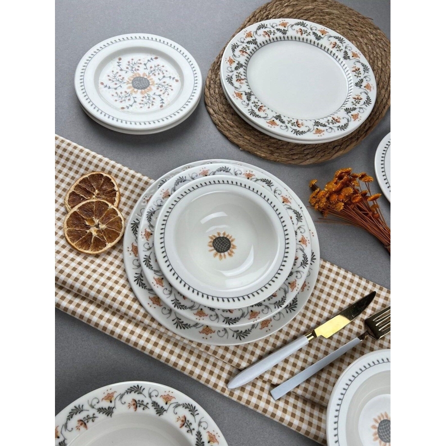 24 daļu daudzkrāsaina porcelāna servīze
