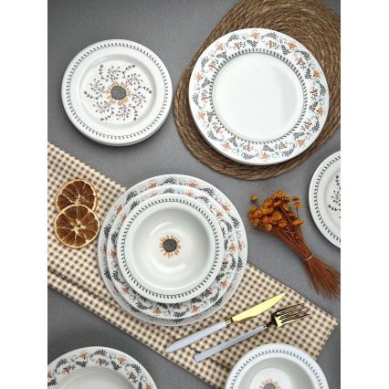 24 daļu daudzkrāsaina porcelāna servīze