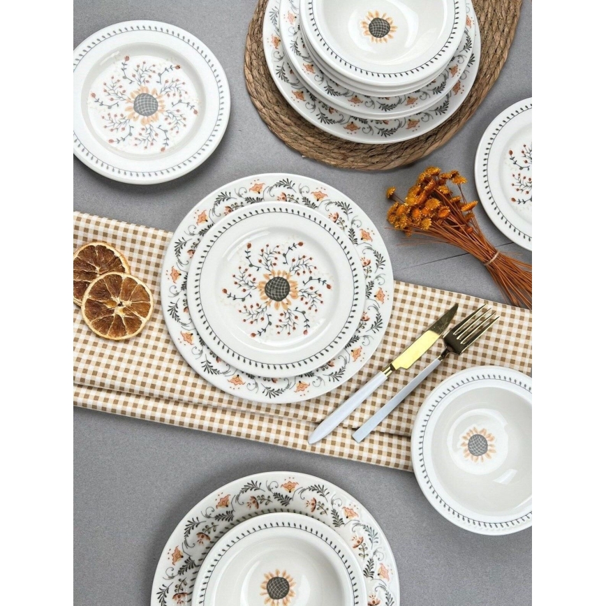 24 daļu daudzkrāsaina porcelāna servīze