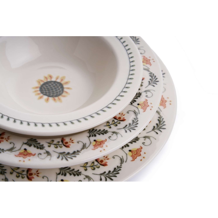 24 daļu daudzkrāsaina porcelāna servīze