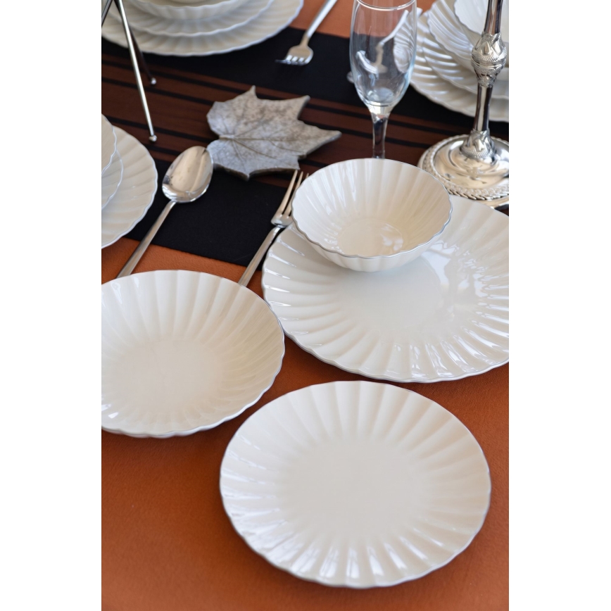 24 daļu galda servīze, balta/porcelāns