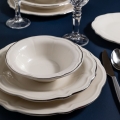 24 daļu galda servīze, balta/sudraba/porcelāns
