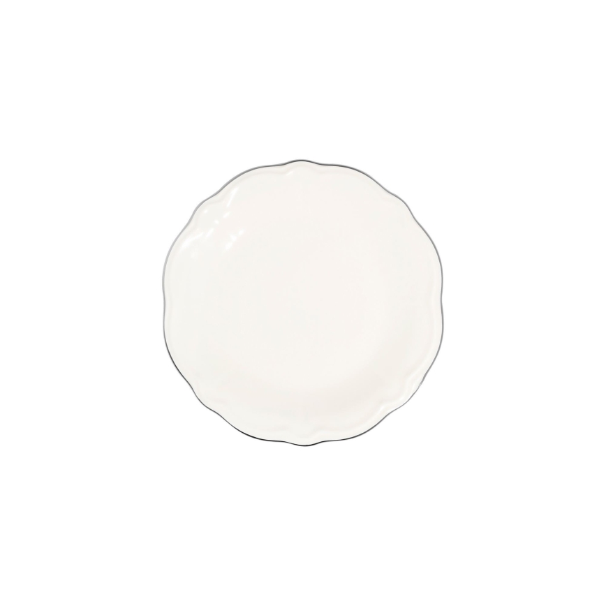 24 daļu galda servīze, balta/sudraba/porcelāns