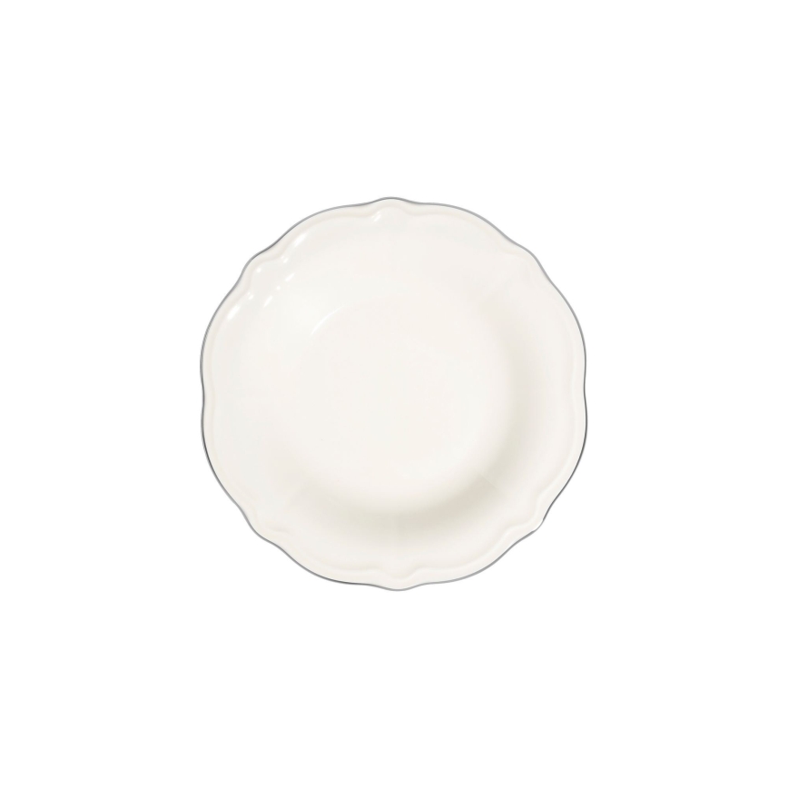 24 daļu galda servīze, balta/sudraba/porcelāns