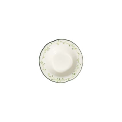 24 daļu galda trauku komplekts, balts/zaļš, porcelāns