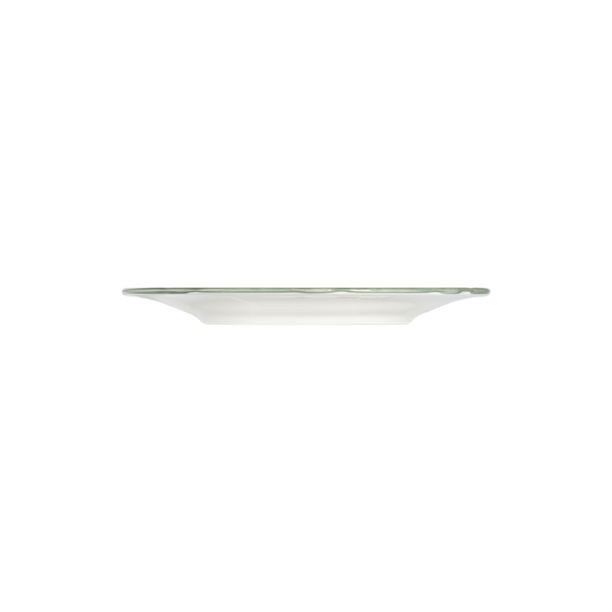 24 daļu galda trauku komplekts, balts/zaļš, porcelāns