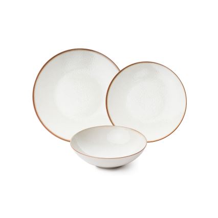 24 daļu galda trauku komplekts bēšs/porcelāns